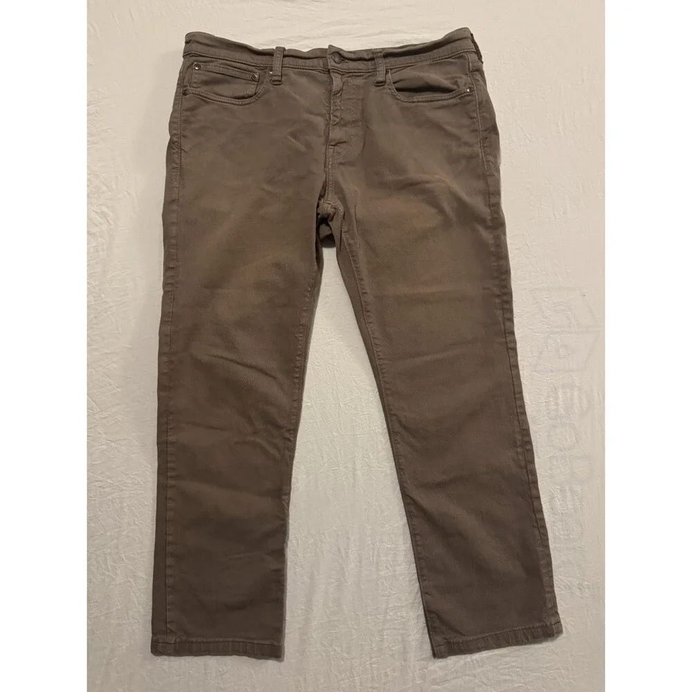 J.Crew Men's 484 Slim Fit Tapered Stretch Twill Chino Pants Brown 34x32